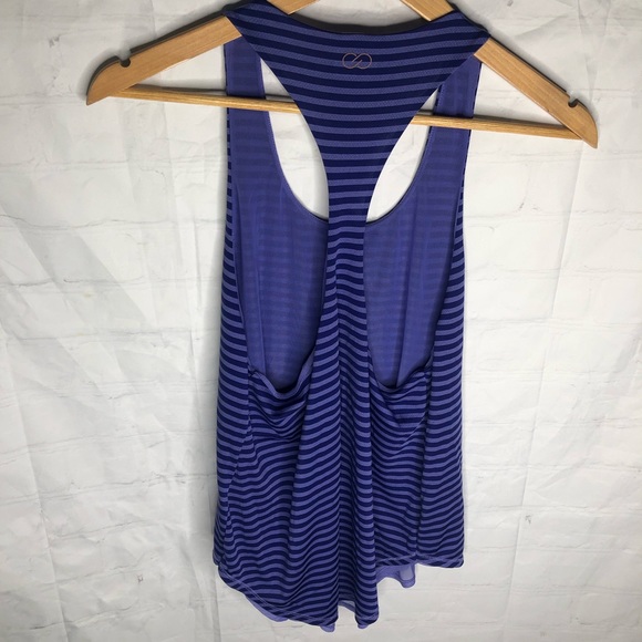 Calia by Carrie Underwood Purple Striped Move Racerback Tank Top Size Small - Picture 3 of 10